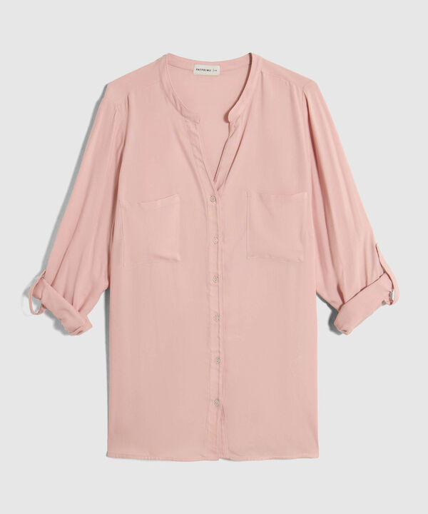 Camisa Cuello Ner&uacute; Y Doble Bolsillo Para Mujer Curvy image number null