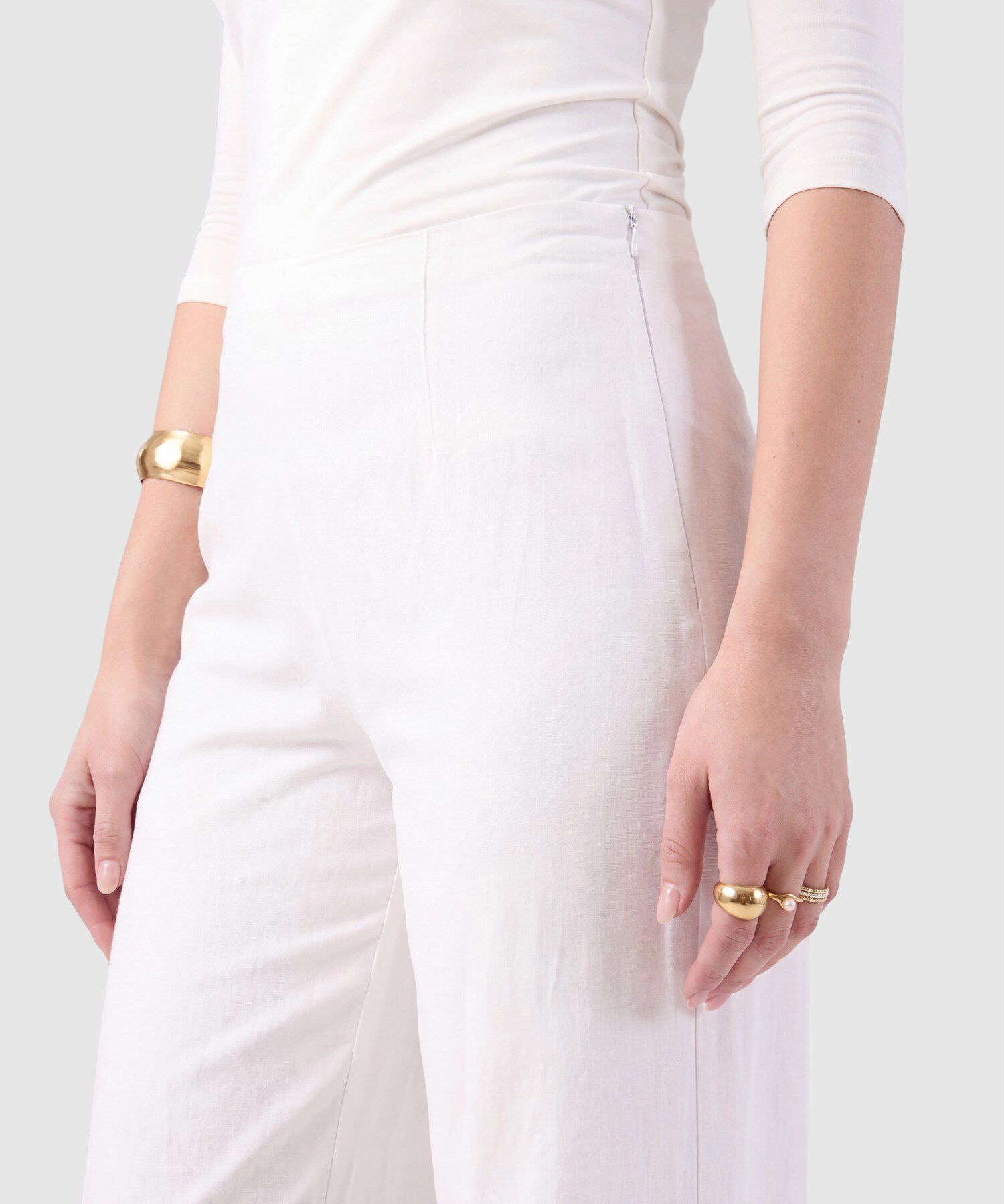Pantal&oacute;n De Bota Ancha Con Encaje Para Mujer