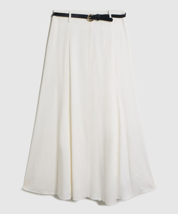 Falda Larga Fluida con Cintur&oacute;n para Mujer image number null