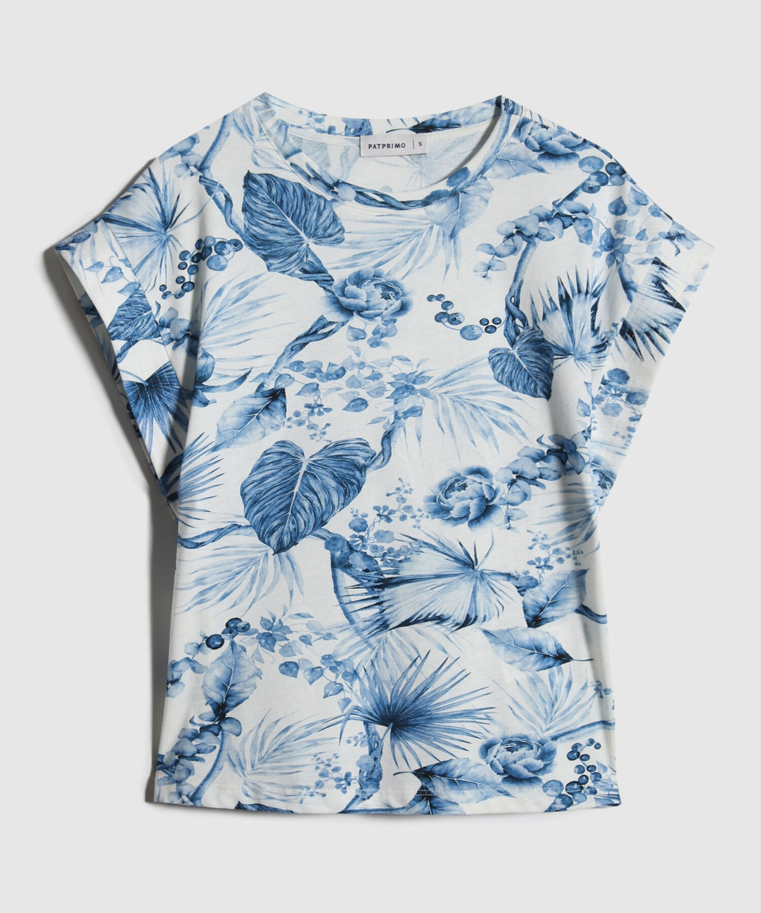 Camiseta Estampada De Hombro Rodado