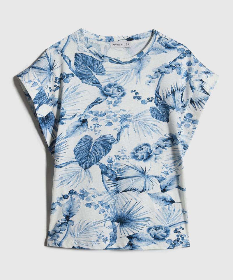 Camiseta Estampada De Hombro Rodado