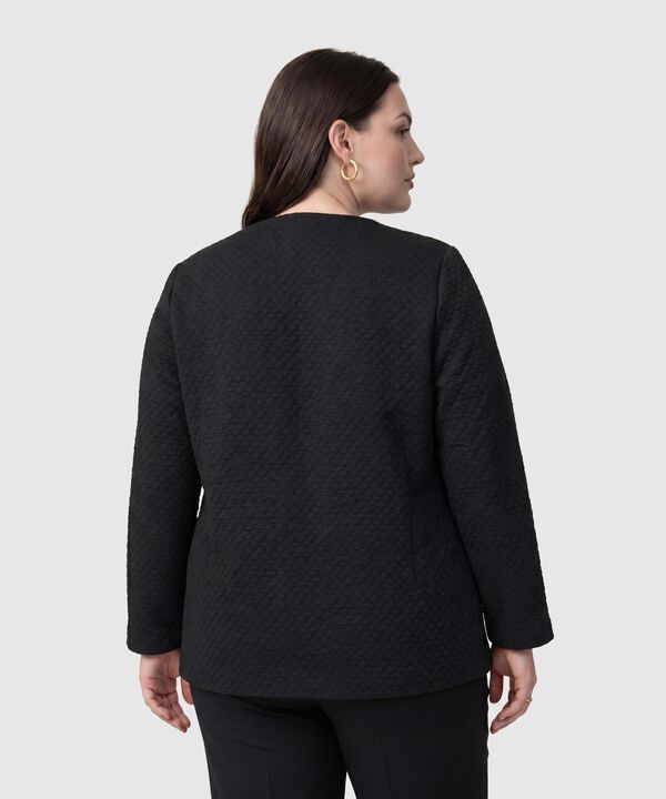 Chaqueta Unicolor Con Botones Para Mujer Curvy