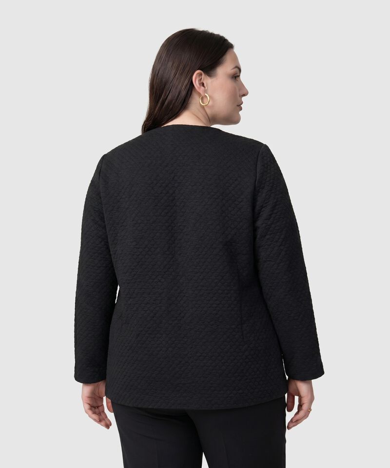Chaqueta Unicolor Con Botones Para Mujer Curvy