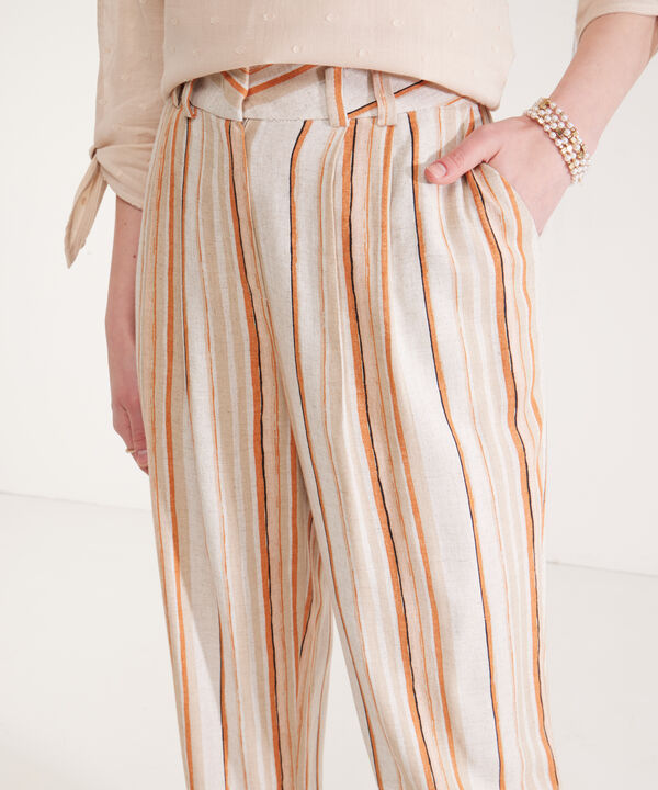Pantalon Palazzo En Lino