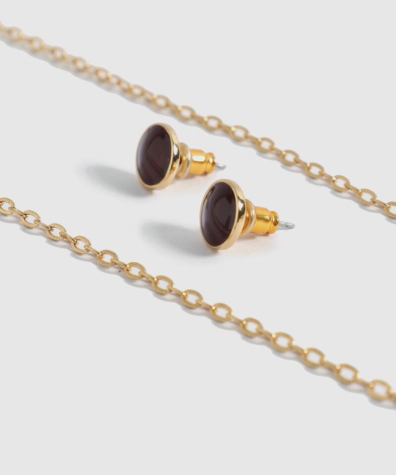 Set De Collar Y Aretes Con Dijes Mujer