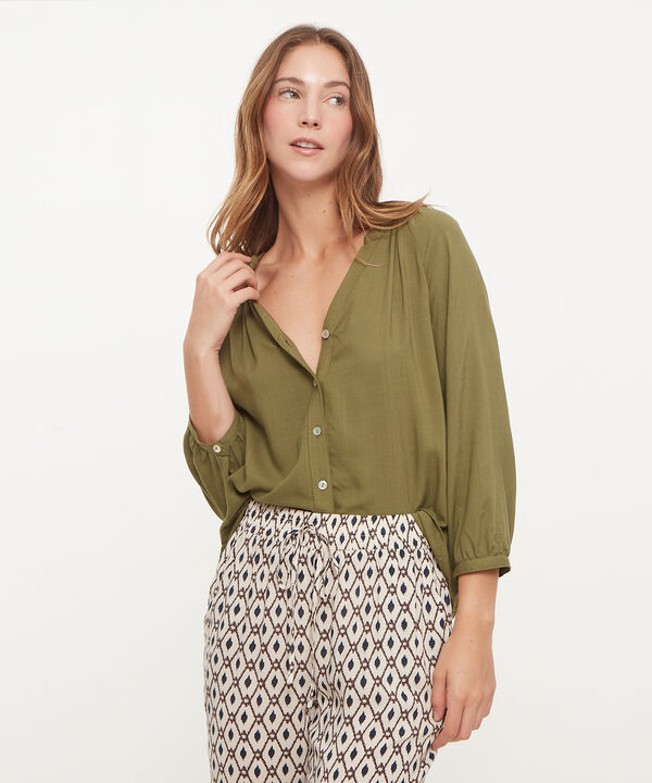 Blusa M 3/4 Cuello Neru Unicolor image number null