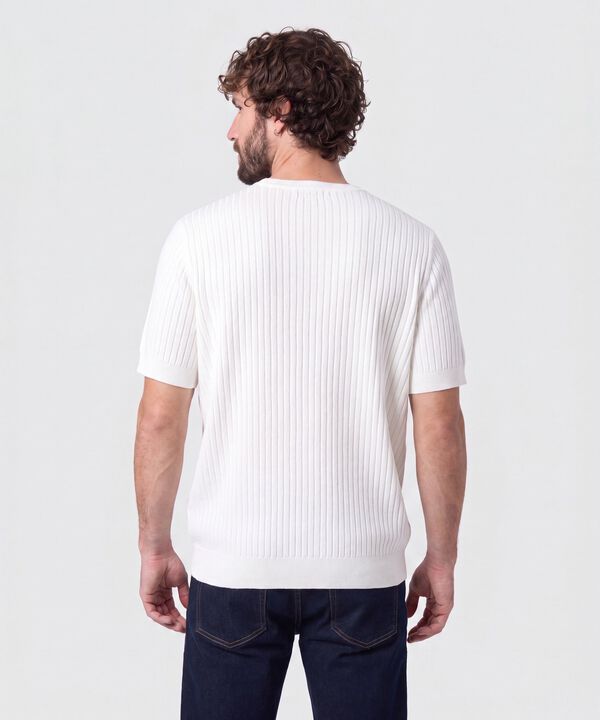 Camiseta Acanalada De Punto Hombre