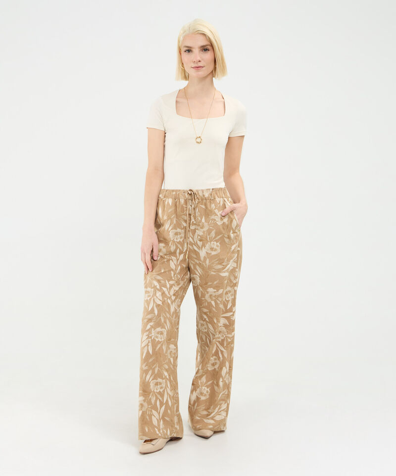 Pantalon En Lino Estampado