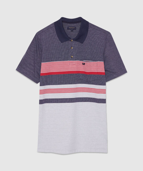 Polo Listador Cuello Tejido