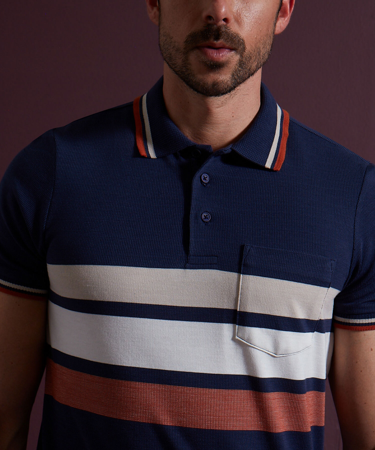 Polo Preteñida Cuello Tejido