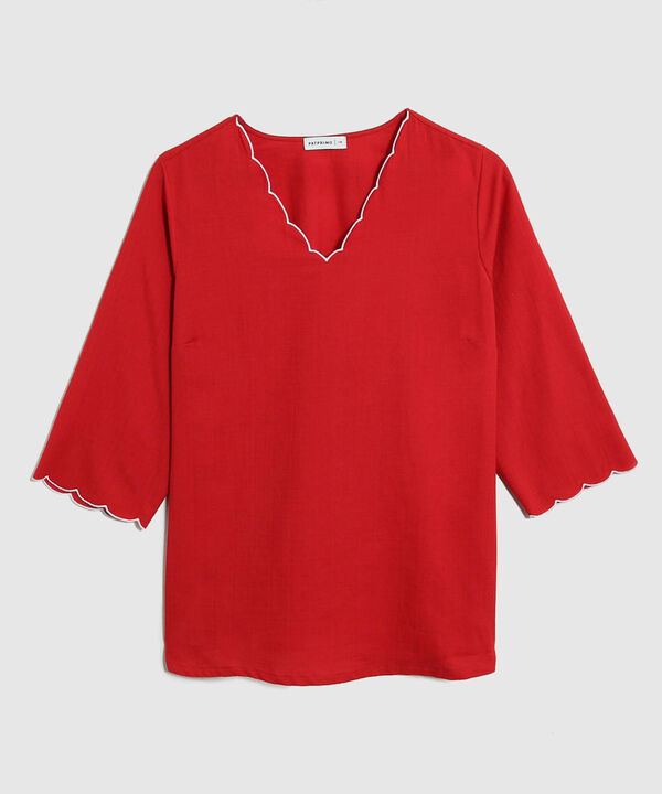 Blusa Con Detalles Ondulados Para Mujer Curvy image number null