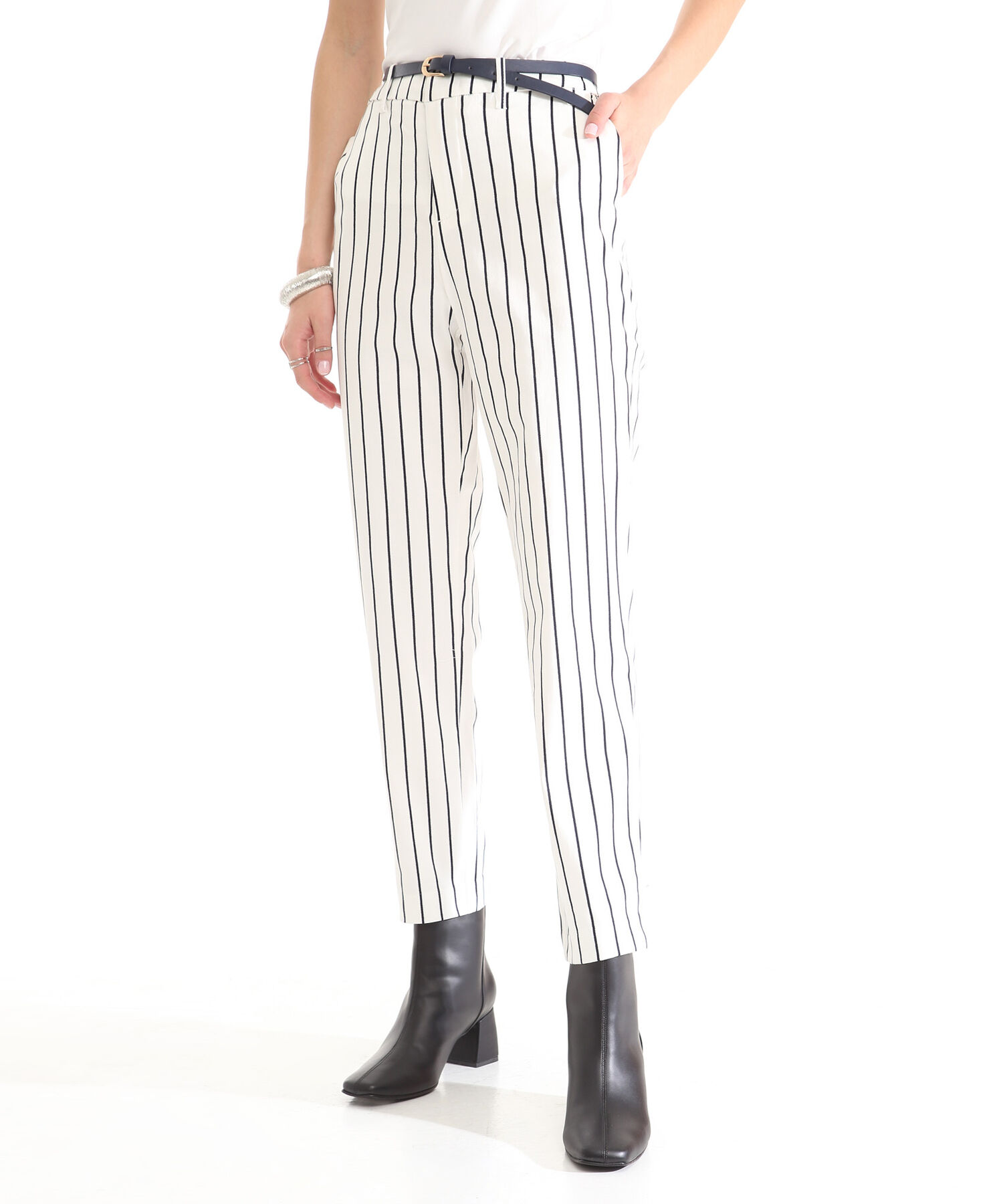 Pantalón Chino Estampado Con Cinturón