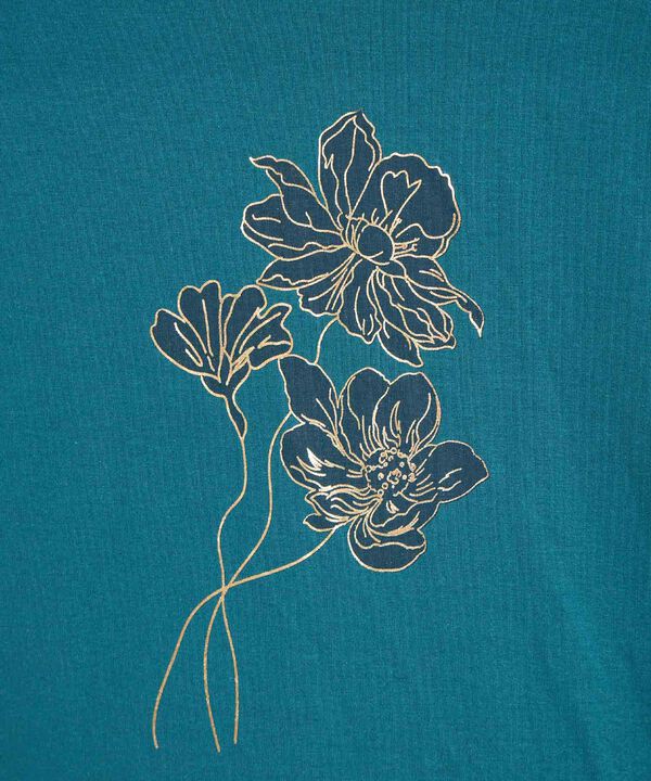 Camiseta Mujer Gr&aacute;fico Central Manga Remangada