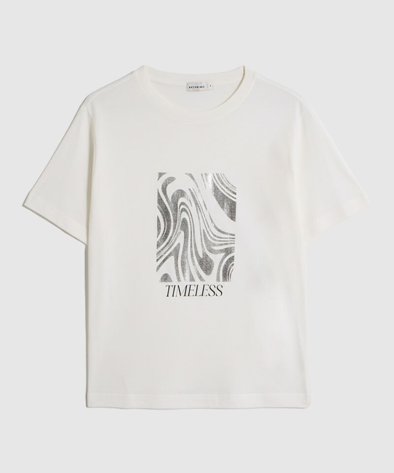 Camiseta Estampada Cuello Redondo Para Mujer