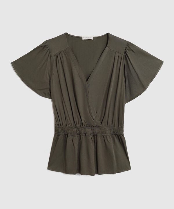 Blusa Cruzada Manga De Volante Mujer image number null