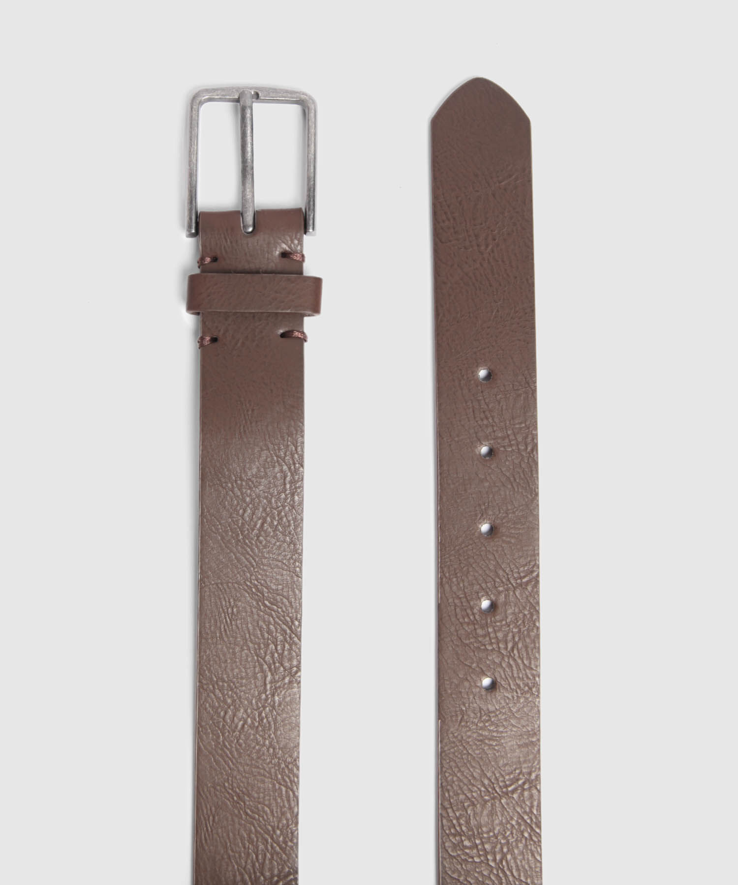 Cinturón Clásico Liso con Hebilla Rectangular Para Hombre