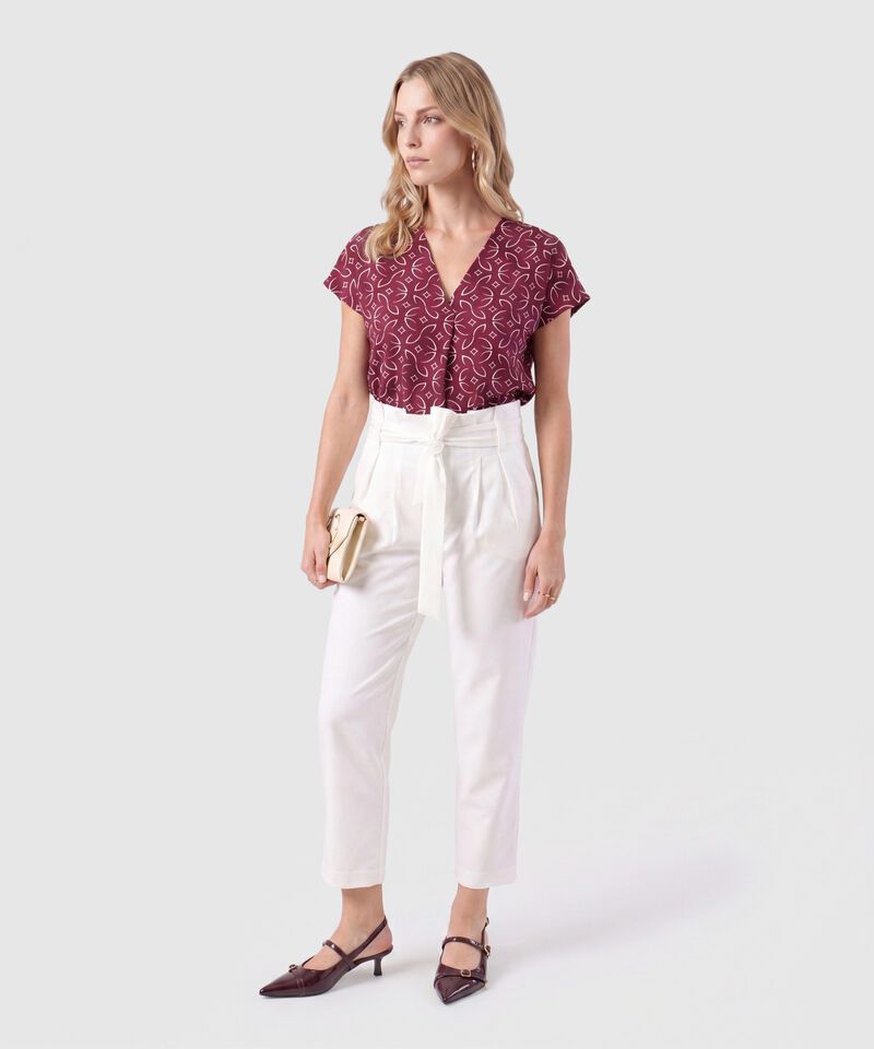Camiseta B&aacute;sica Con Mangas Texturizadas Para Mujer