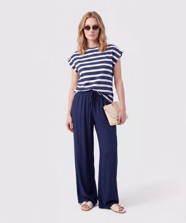 Pantal&oacute;n De Bota Ancha Con Cord&oacute;n Para Mujer