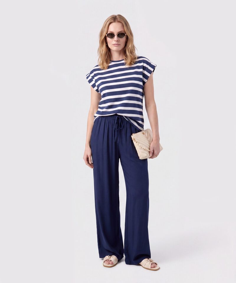 Pantal&oacute;n De Bota Ancha Con Cord&oacute;n Para Mujer