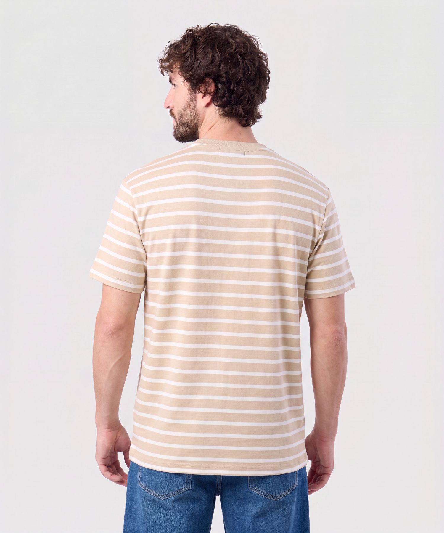 Camiseta A Rayas Manga Corta Para Hombre