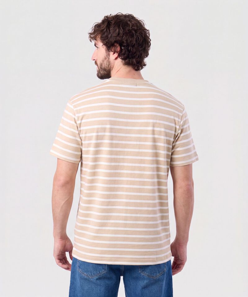 Camiseta A Rayas Manga Corta Para Hombre