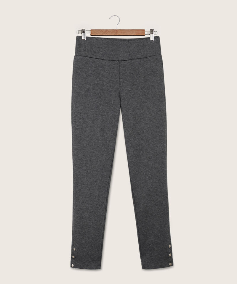 Leggings Unicolor Con Botones Decorativos En Bota