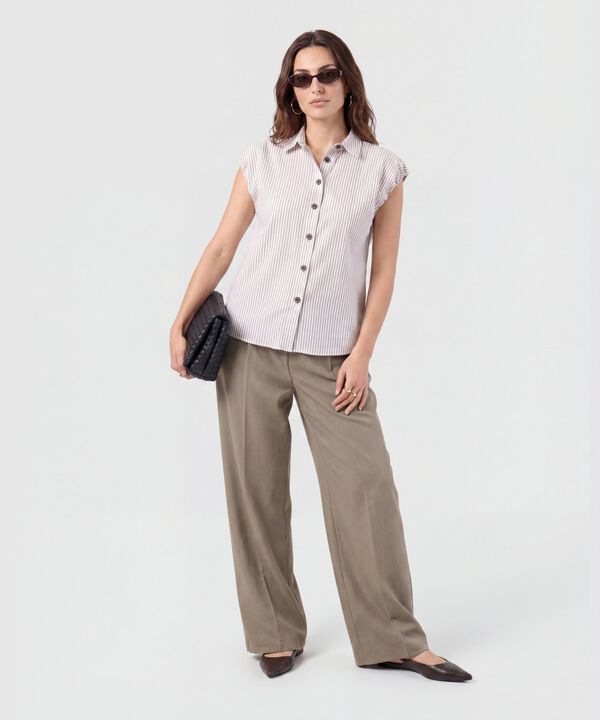 Camisa Sisa Manga Bombacha Mujer