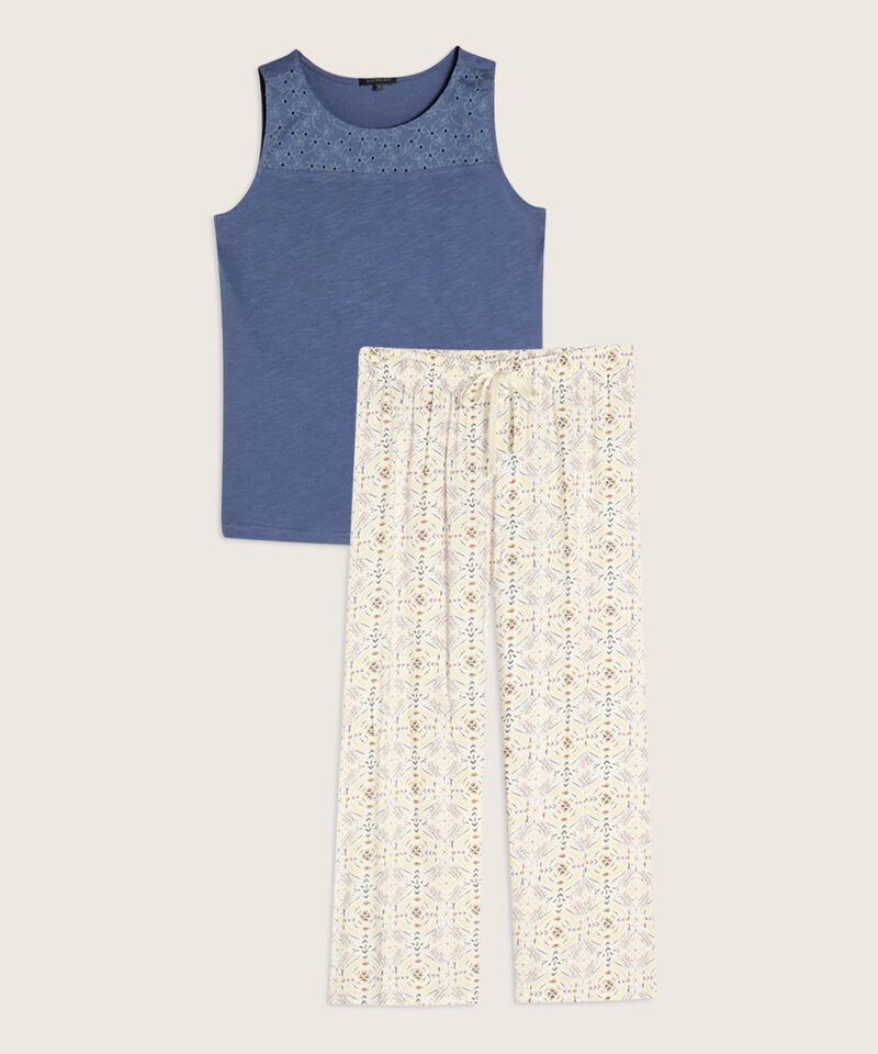 Pijama Mujer Manga Sisa Con Corte 