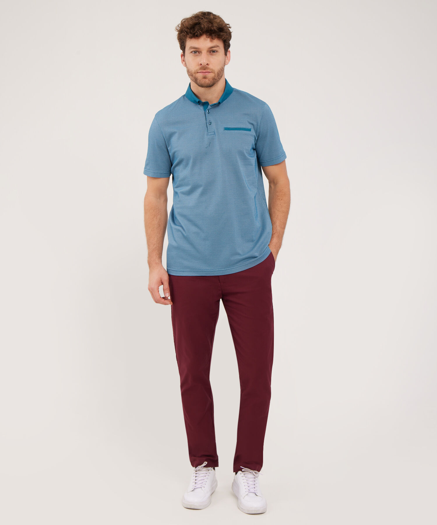 Polo  De Textura Con Cuello En Plana