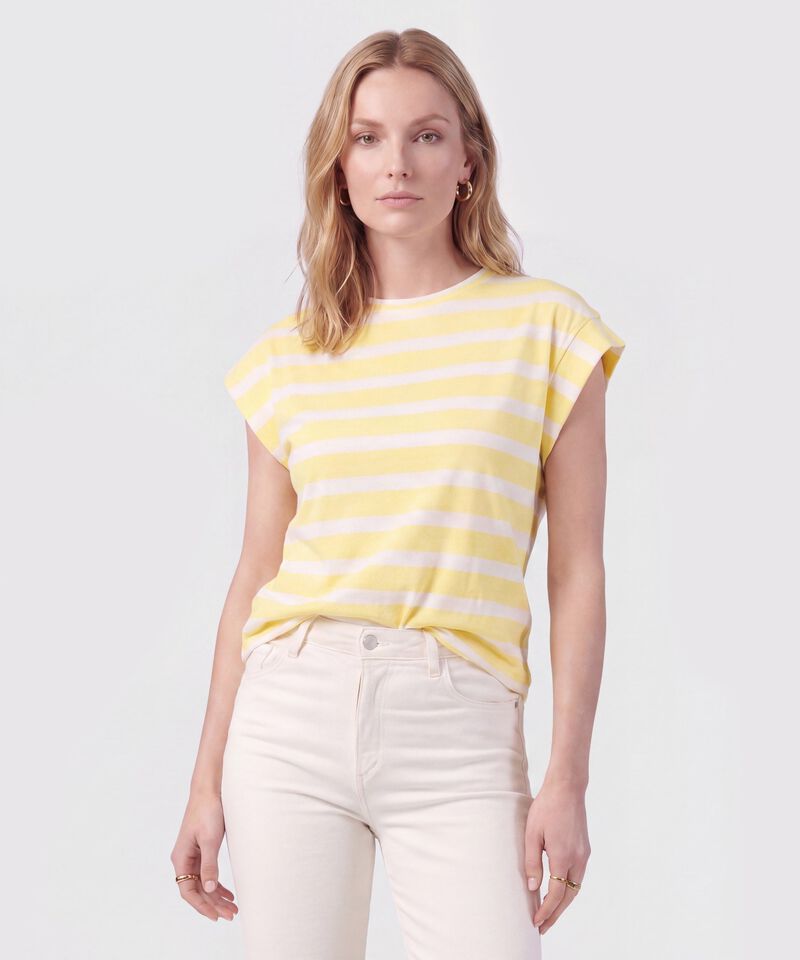 Camiseta Manga Sisa Con Doblez Para Mujer