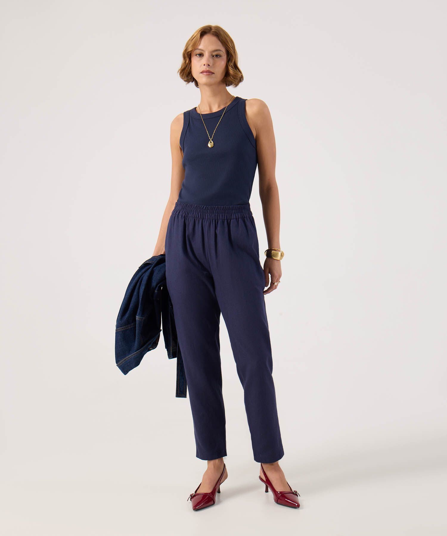 Pantal&oacute;n en Efecto Lino