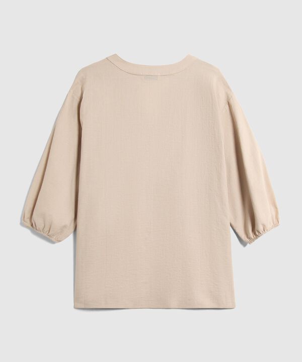 Blusa Unicolor Manga 3/4 Para Mujer Curvy image number null