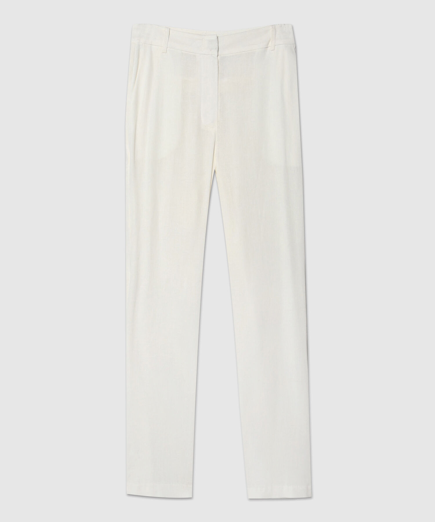 Pantalón Clásico Unicolor En Lino