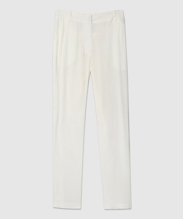 Pantalón Clásico Unicolor En Lino