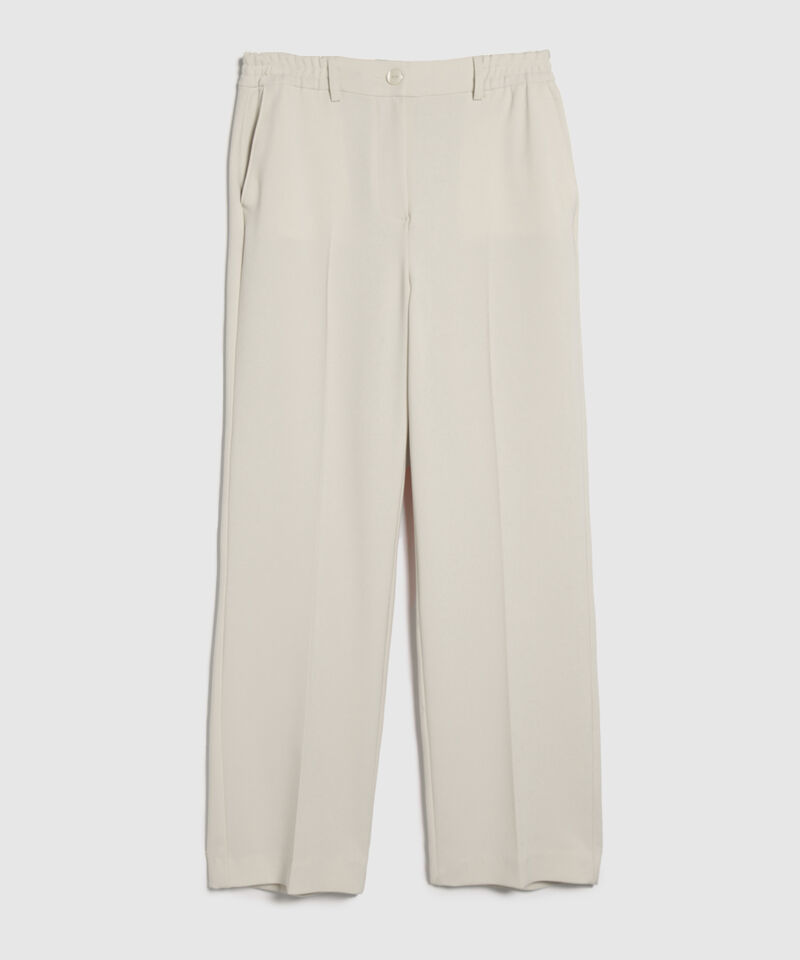 Pantalón Clásico Con Bolsillos Laterales Y Pretina Encauchada Solo En Posterior