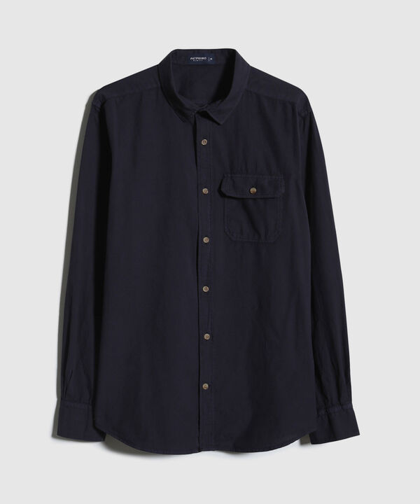 Camisa Manga Larga Teñida En Prenda