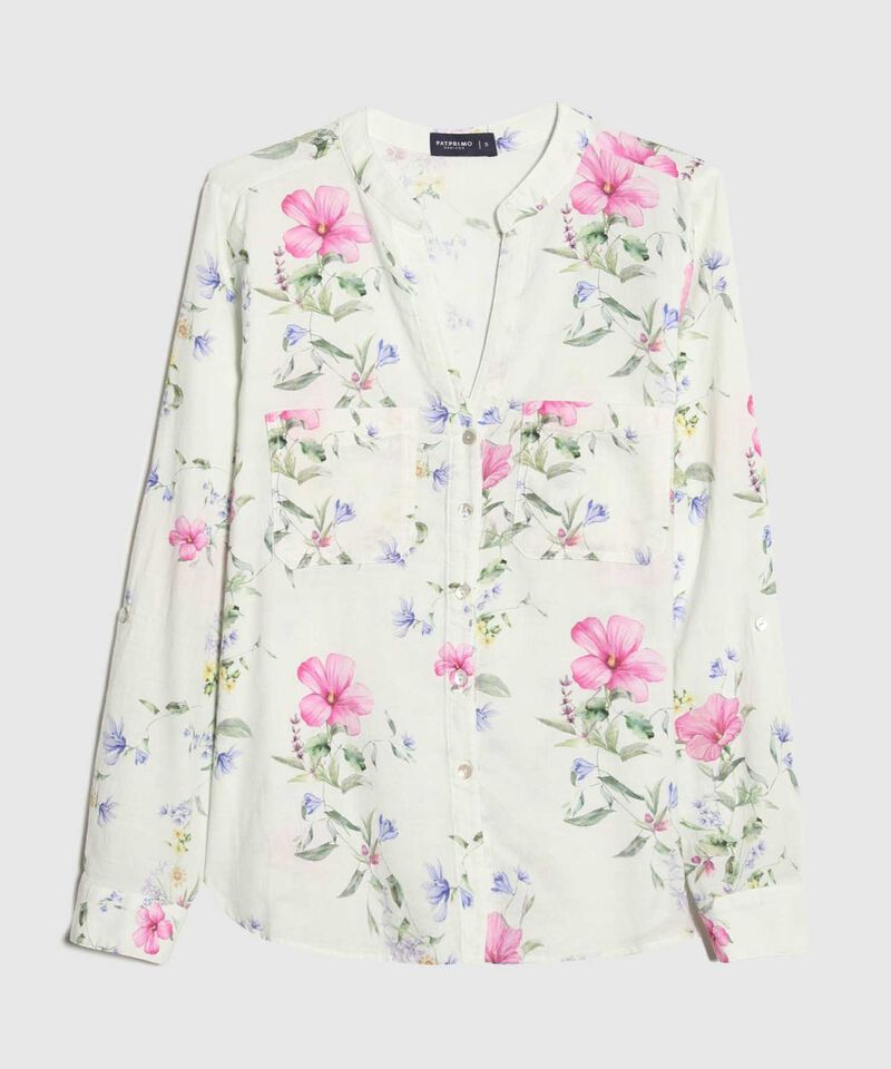 Blusa Estampada en Efecto Lino