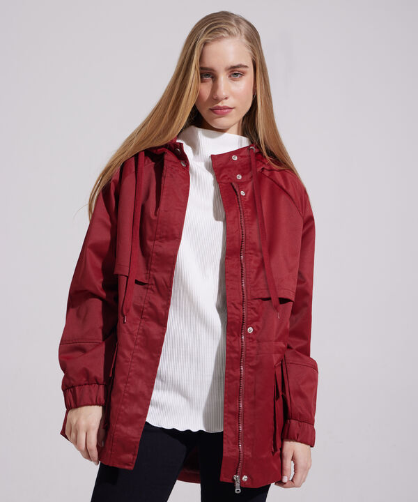 Chaqueta Tipo Parka Manga Larga Con Bolsillos De Fuelle image number null