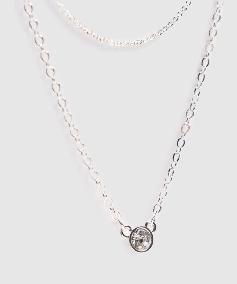 Set De Collar Doble Y Topos Con Cristales