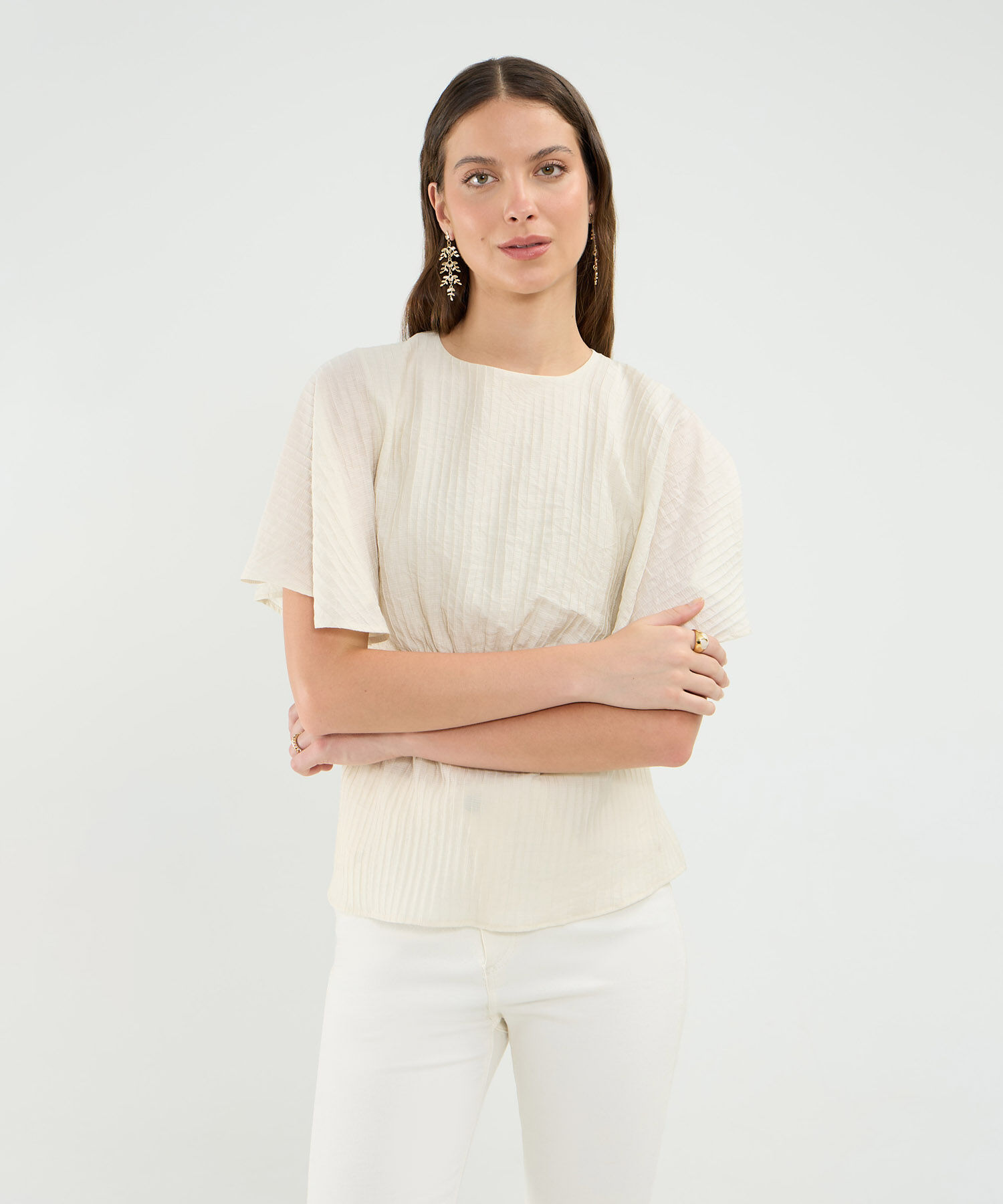 Blusa Con Manga Acampanada Para Mujer