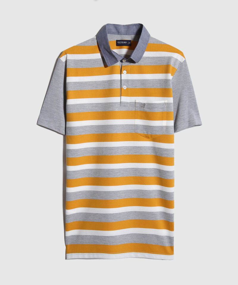 Polo Preteñida, Cuello Maquina Con Bolsillo