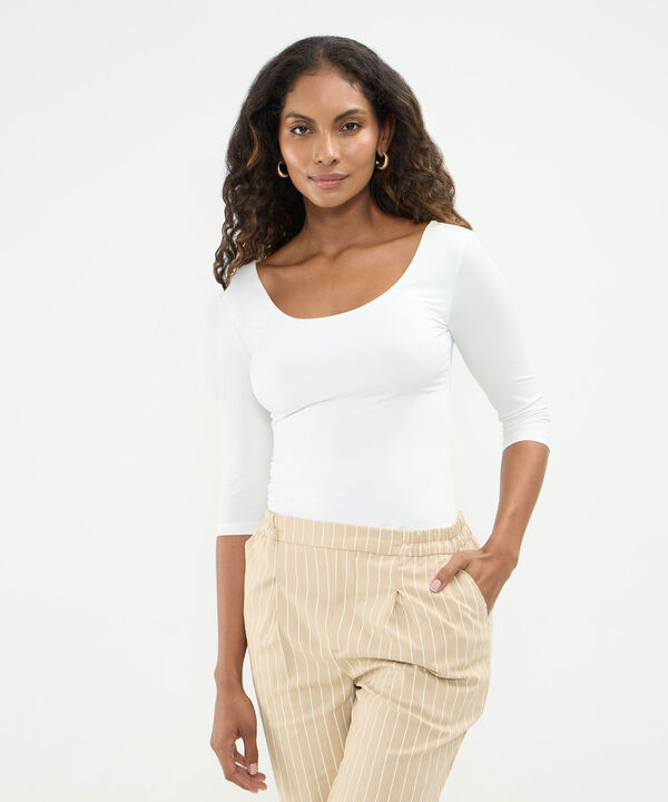 Camiseta 3/4 Ajustada Para Mujer image number null