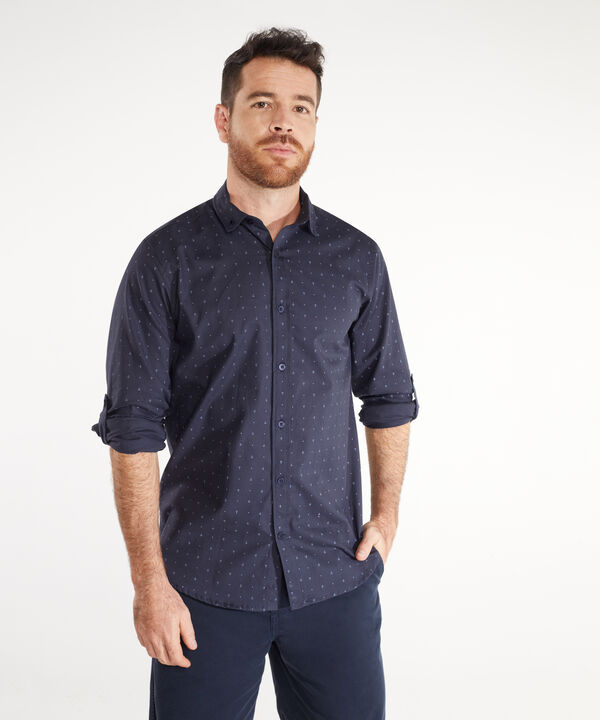 Camisa Manga Larga Estampada Cuello Camisero