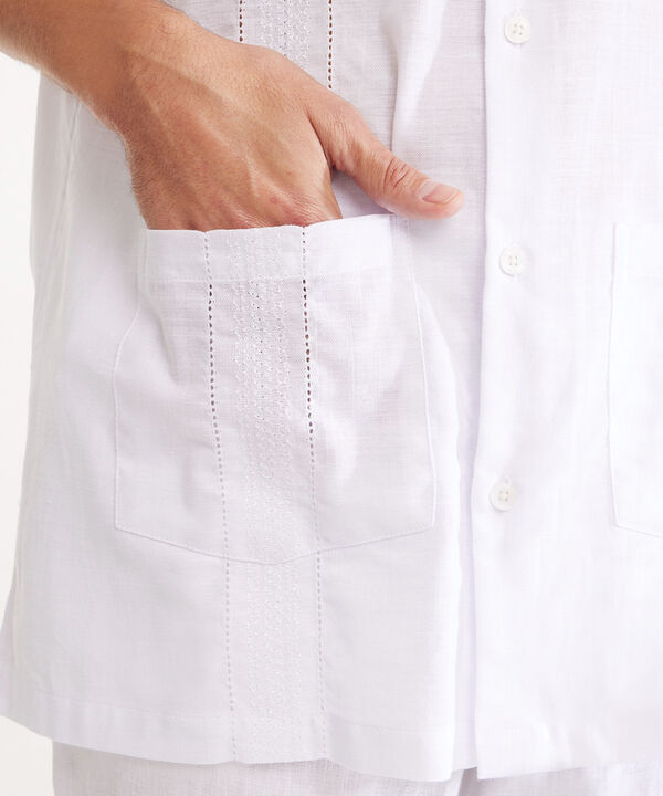 Camisa Guayabera Corta Con Bolsillo image number null