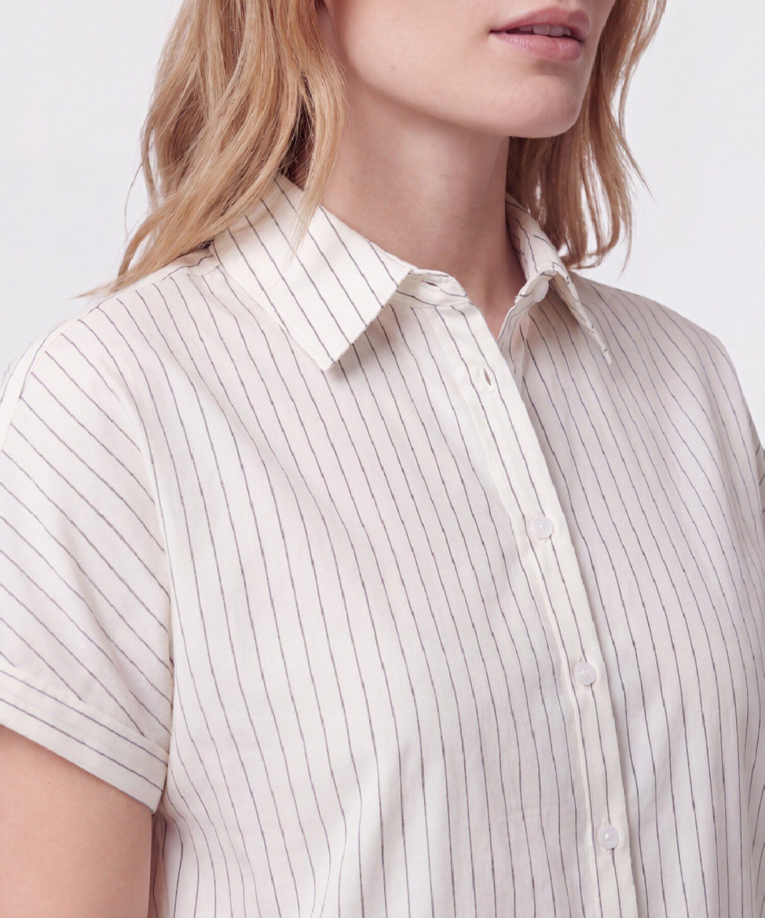 Camisa Manga Con Doblez Mujer