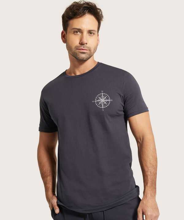 Camiseta Cuello Redondo  Con Estampado