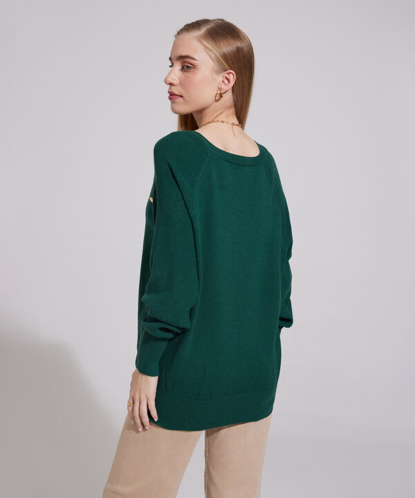 Saco Manga Larga Cuello V Con Botones