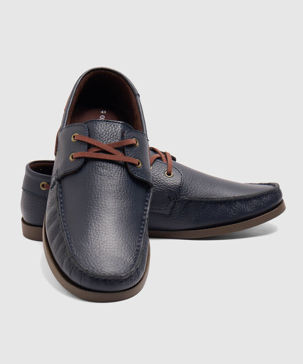 Zapato Driver De Cuero Texturizado Hombre