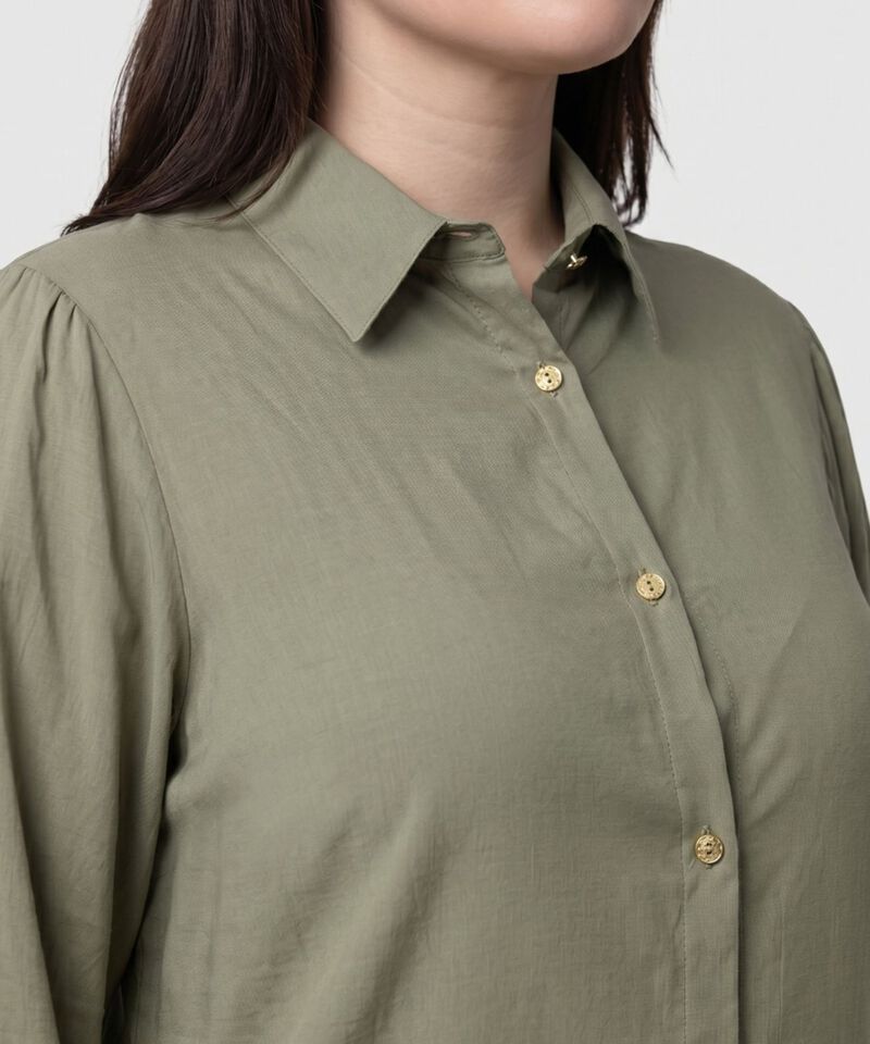 Camisa Con Mangas Globo Para Mujer Curvy