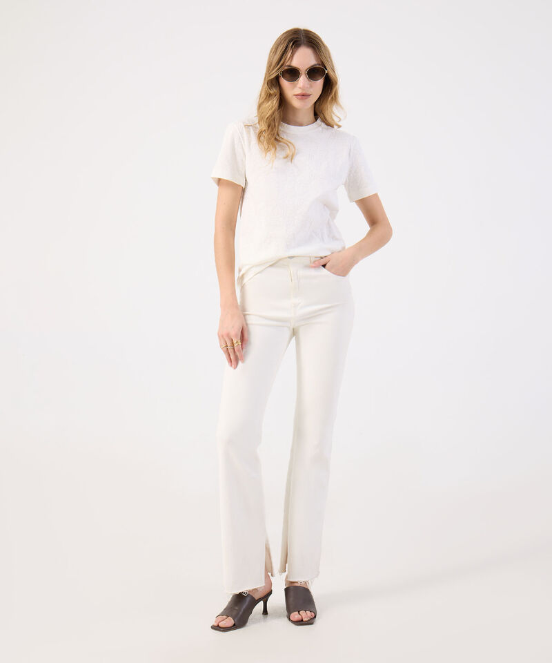 Camiseta Mujer Texturizada Manga Corta